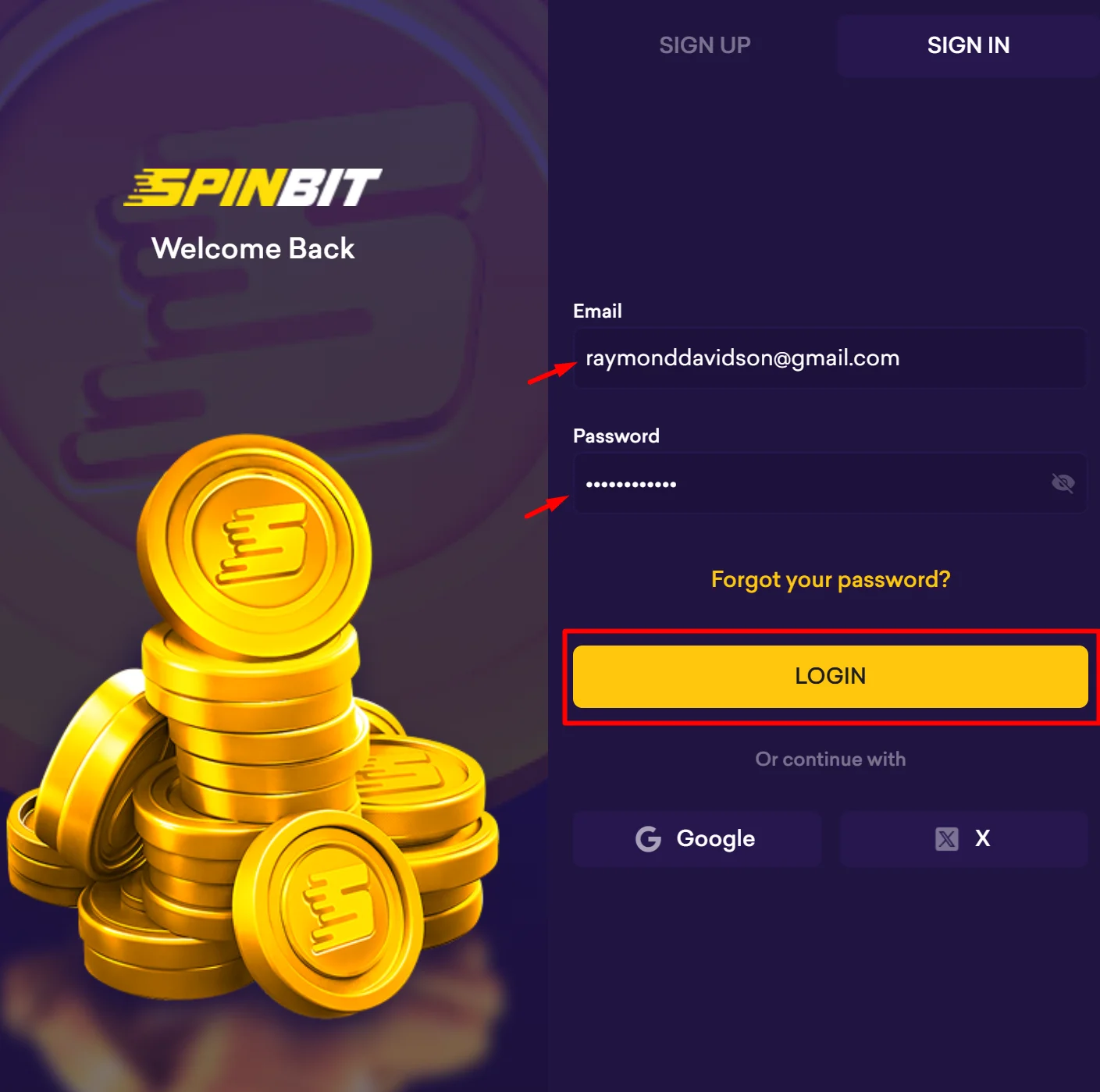 Spinbit Login